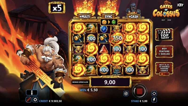 Gates of Colossus MultiChase - ana oyunda kazanan kombinasyon